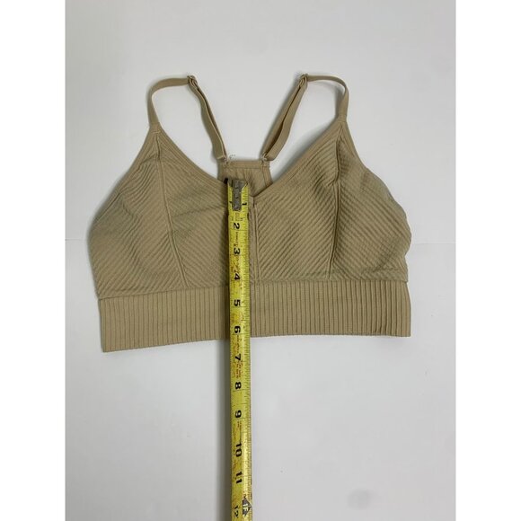 Victoria Secret Pink Active Cream Scoop Neck Seamless Sports Bra Size Small - Picture 7 of 10